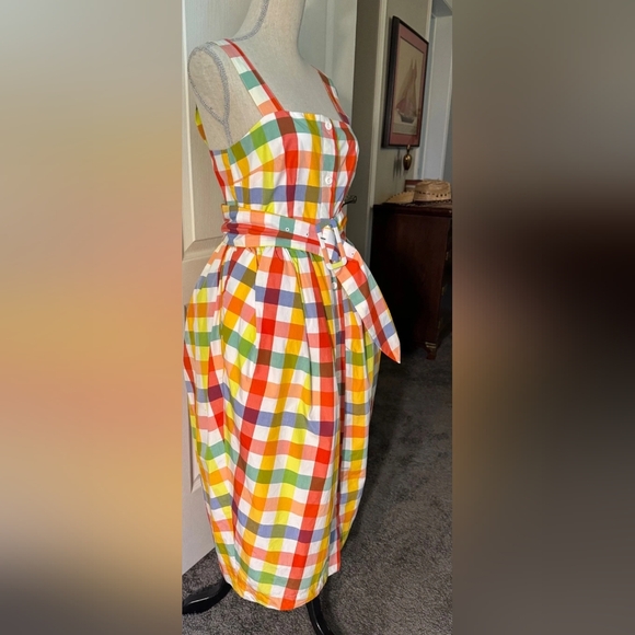 Colorful Checkered Sleeveless Dress - Picture 2 of 3